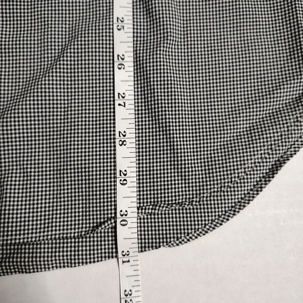 Ralph Lauren Black Plaid Gingham Classic Fit Button Down Mens Size 16.5 36/37